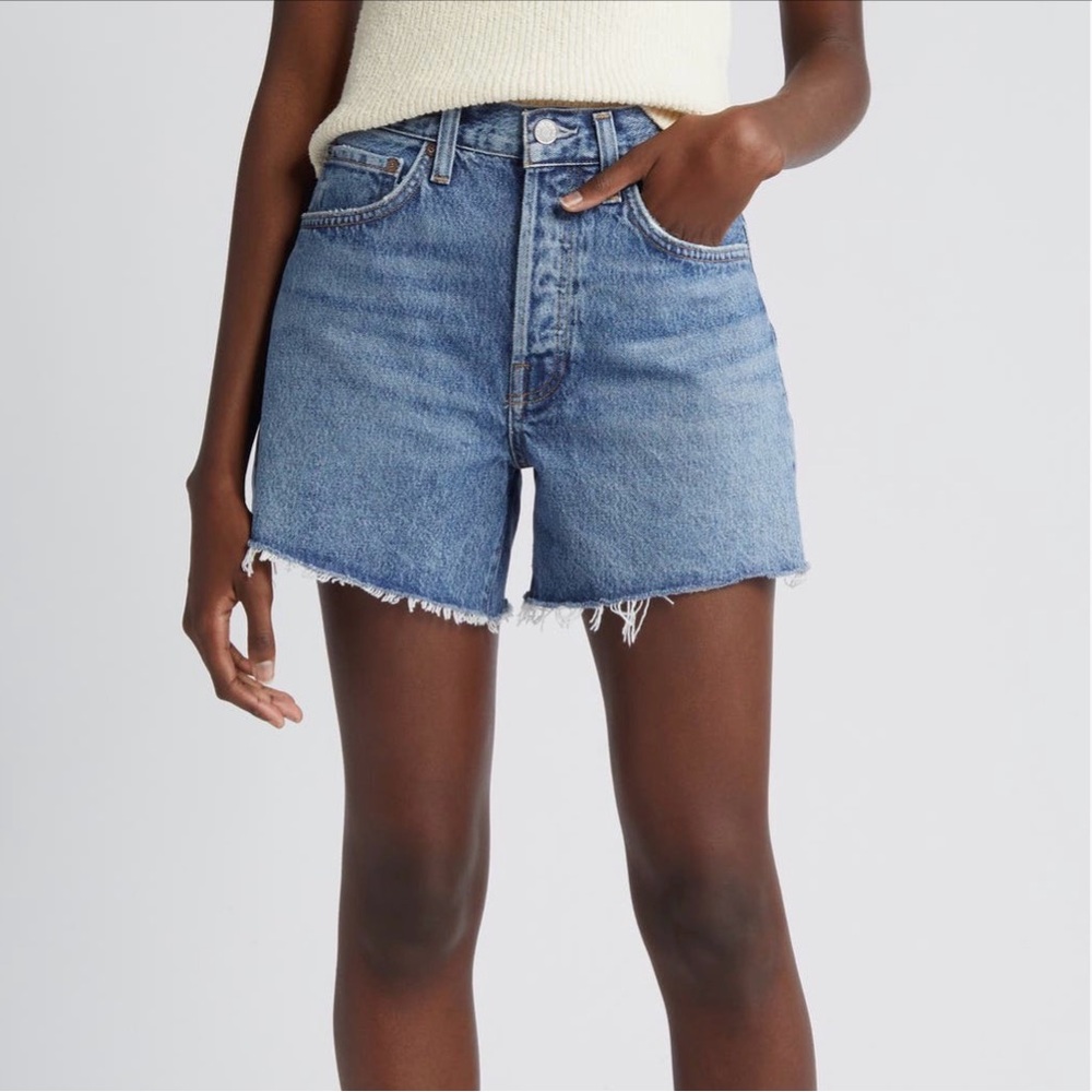 Agolde Light Blue Jean Shorts